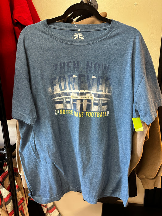 The 25 years, then. Now. Forever University of Notre Dame 2014 football T-Shirt Size L