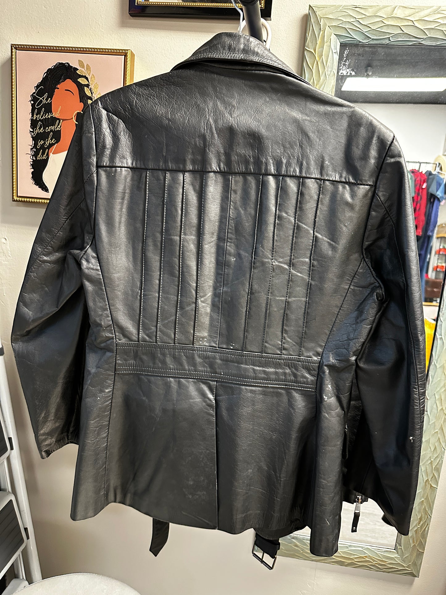 1980'S LEATHER JACKET - size 38