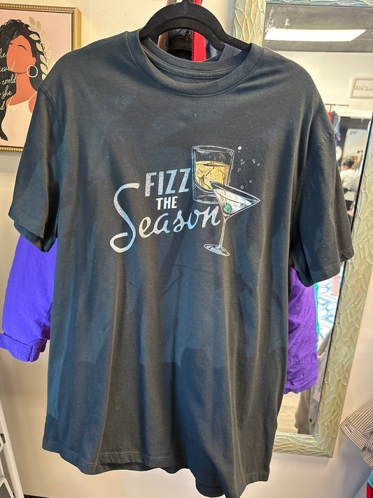 FIZZ THE SEASON BLACK T-SHIRT, SIZE XL