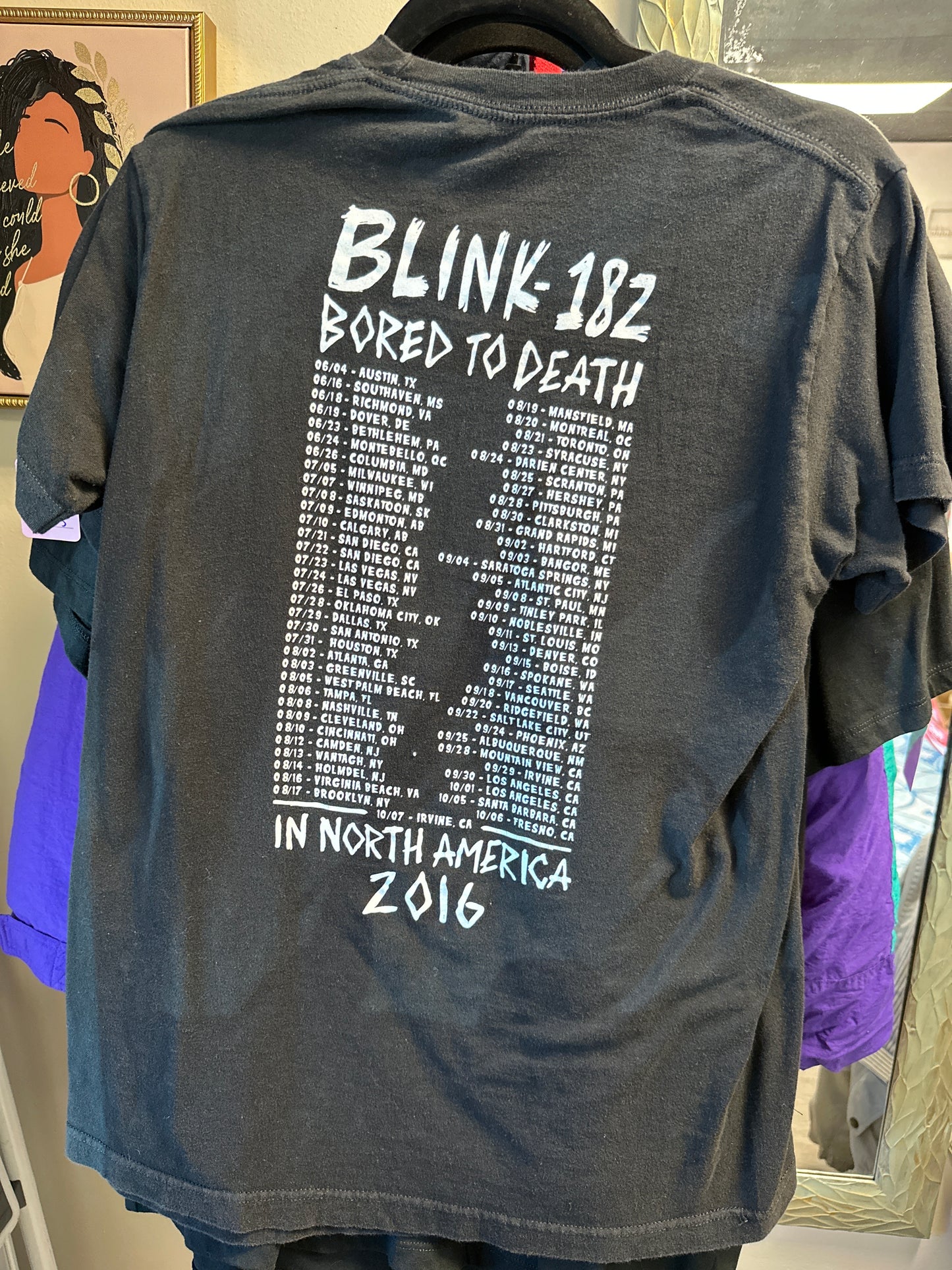 BLINK 182 BORED TO DEATH, BLACK T-SHIRT SIZE M